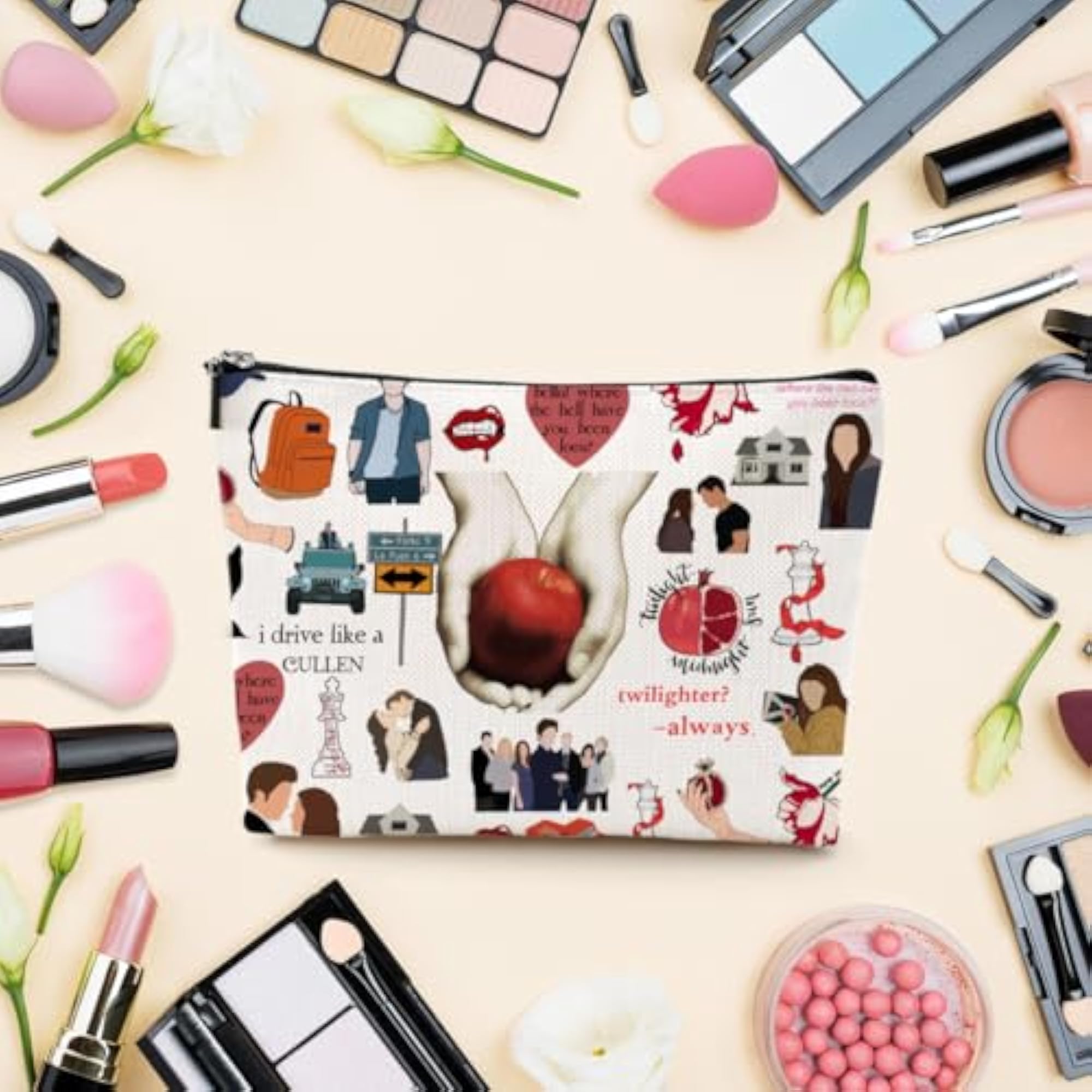 Twilight Merch Makeup Bag for Vampire Lovers, Cosmetic Bag